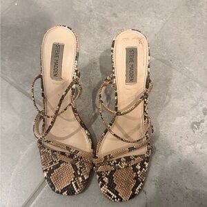 Steve Madden Tan Snake Print Heels
